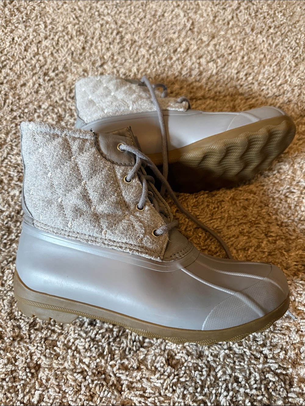 Sperry Gray Lace-Up Duck Boots